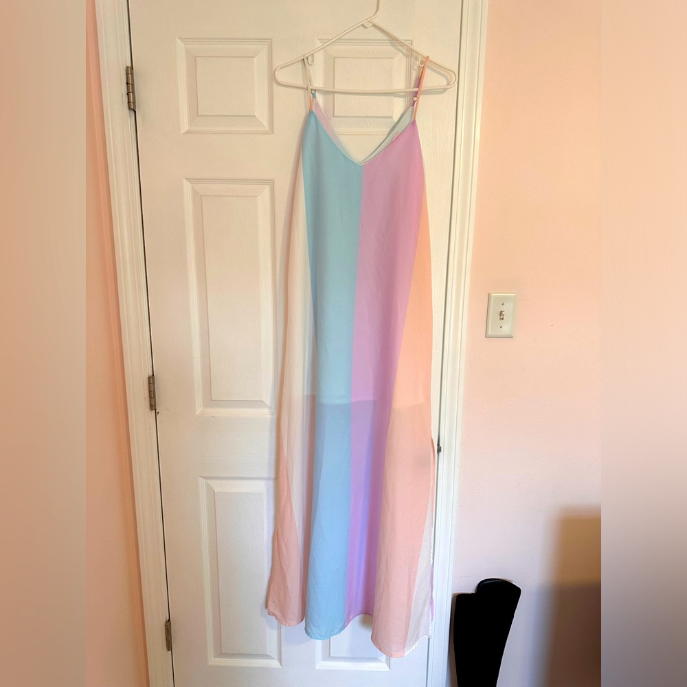 Cotton candy maxi dress